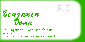 benjamin doma business card